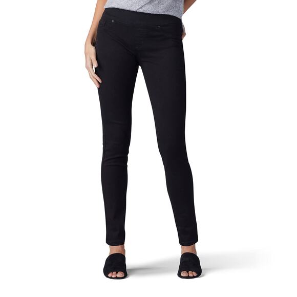 NWT Lee Women's Sculpting Slim Fit Skinny Leg Pull On Jean, Black, 8 Medium - Picture 1 of 3